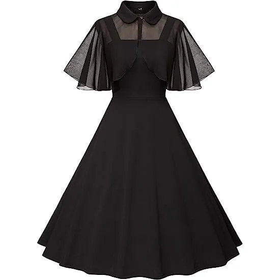 1950s Dresses for Women Vintage Goth Swing Cocktail Dress