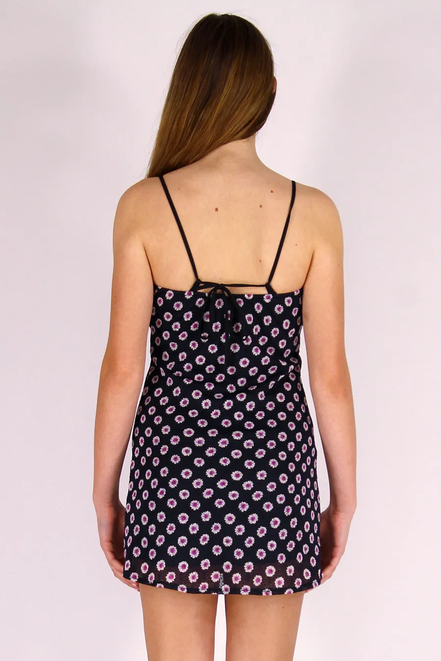 Adjustable Strap Dress - Stretchy Black Floral