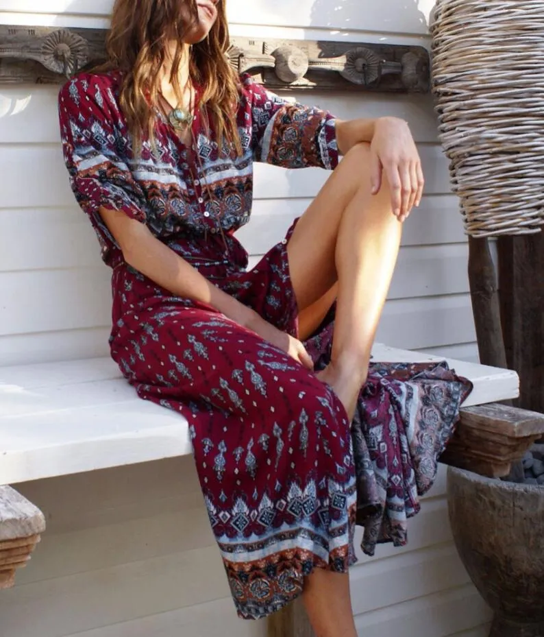 Alyssa - Long Bohemian Style Dress