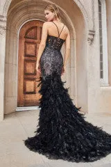 Andrea & Leo - A1116 - Feather Mermaid Gown