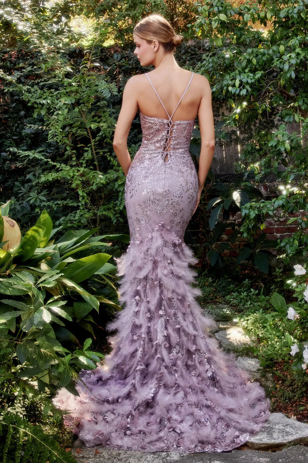 Andrea & Leo - A1116 - Feather Mermaid Gown