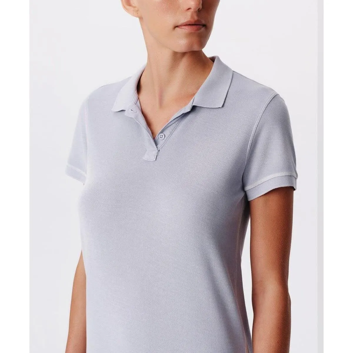 ATM Pique with Wash Short Sleeve Polo Dress - Skyflower