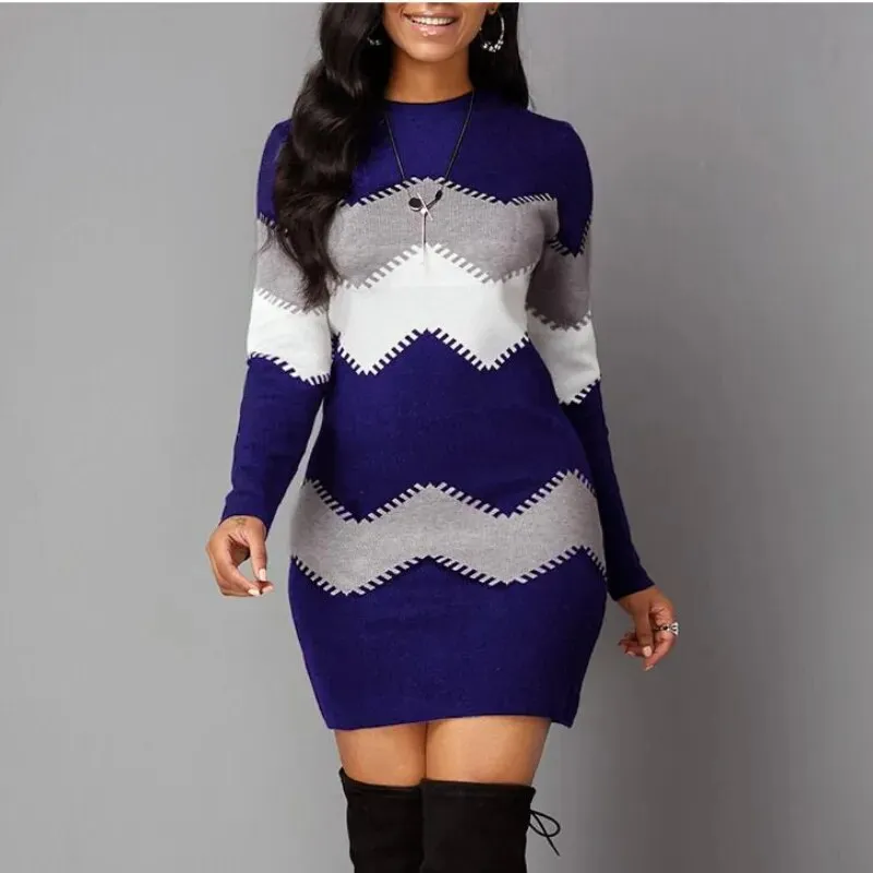 Autumn Winter Ladies Long Sleeve sweater dress*