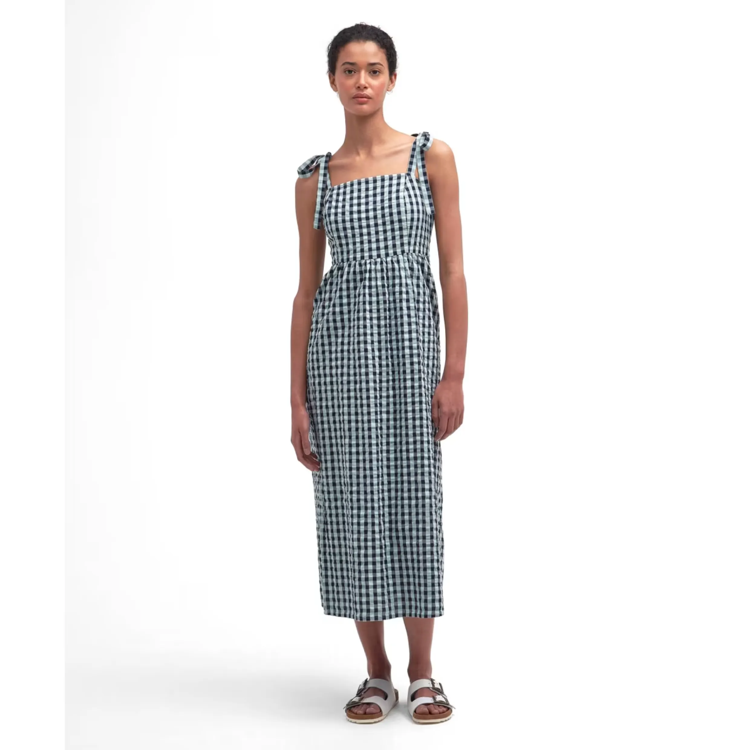 Barbour Abigail Midi Dress Blue Haze Gingham LDR0804BL29