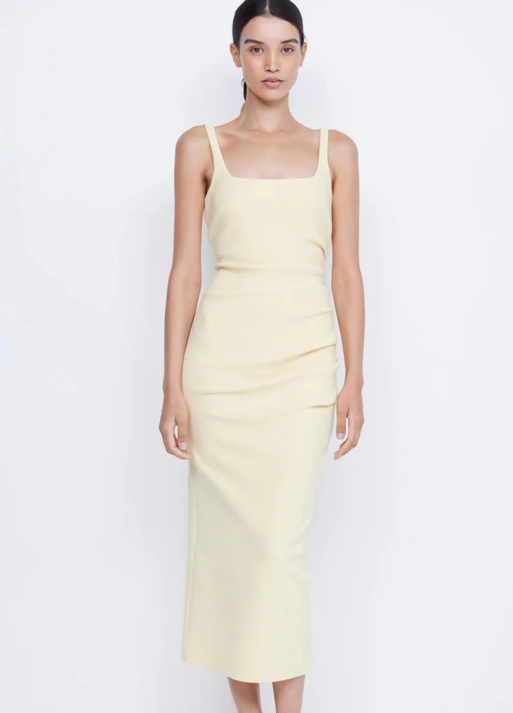 Bec   Bridge - Karina Tuck Dress - Butter Yellow