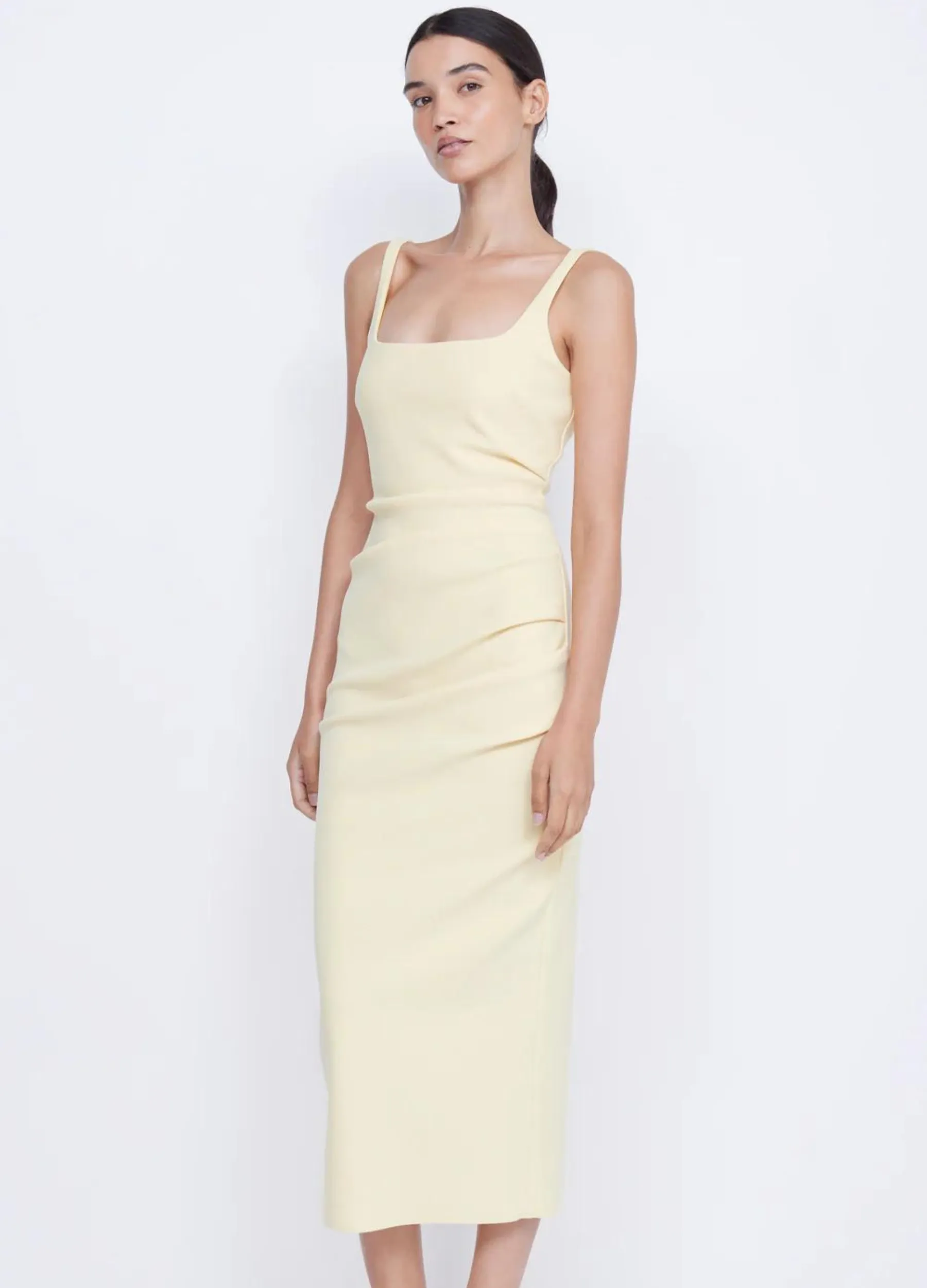 Bec   Bridge - Karina Tuck Dress - Butter Yellow