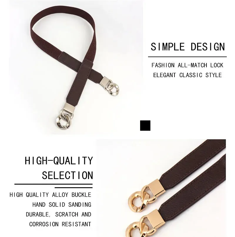 Belt women's thin belt slim decorative shirt with dress multi-ring buckle elastic high elastic atmosphere summer new style