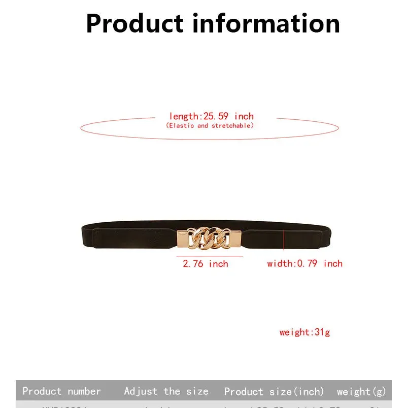 Belt women's thin belt slim decorative shirt with dress multi-ring buckle elastic high elastic atmosphere summer new style