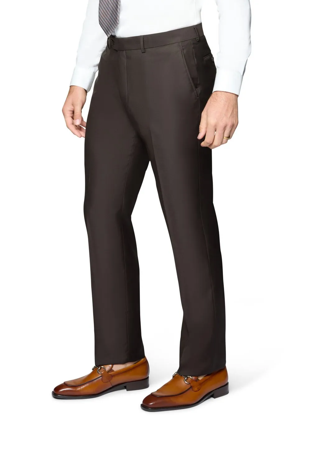 Berragamo Elegant Slim Fit Pants - Brown