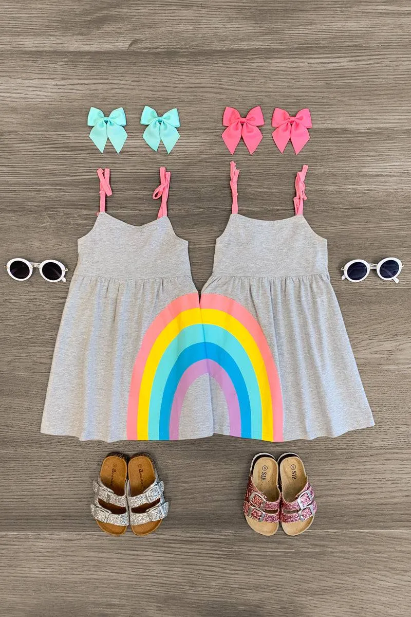 Best Friends Gray Rainbow Dress