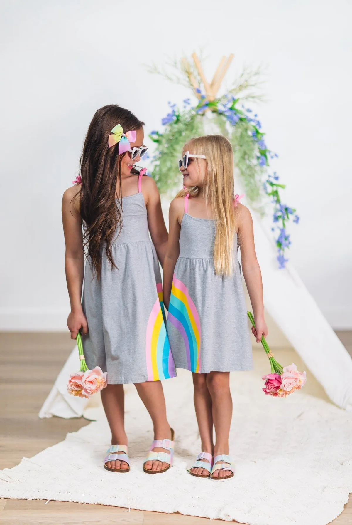 Best Friends Gray Rainbow Dress