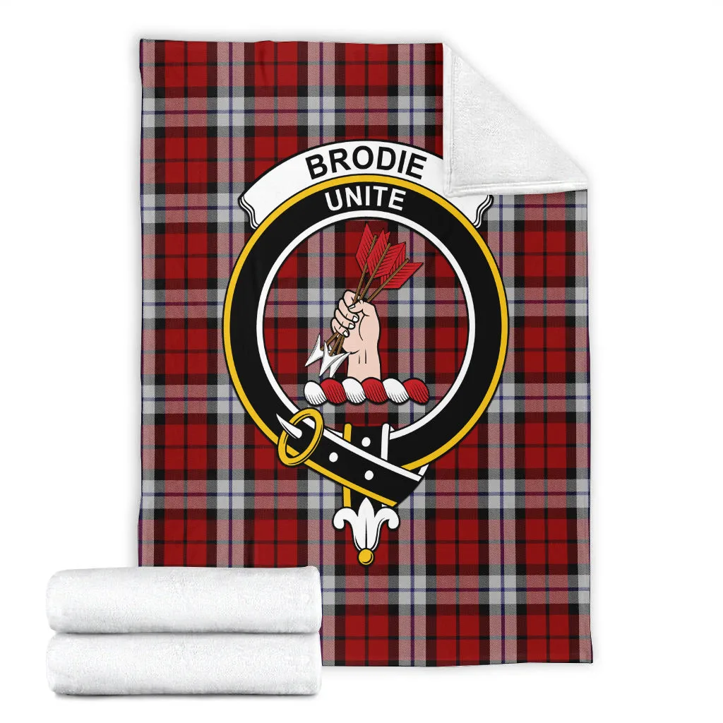 Brodie Dress Tartan Blanket with Family Crest