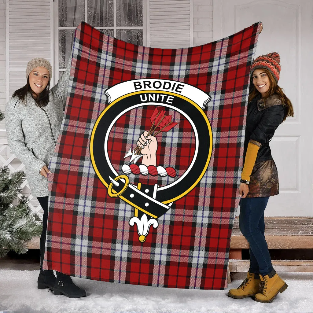 Brodie Dress Tartan Blanket with Family Crest