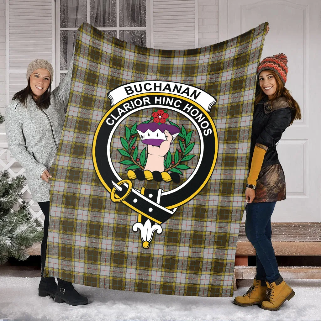 Buchanan Dress Tartan Blanket with Family Crest