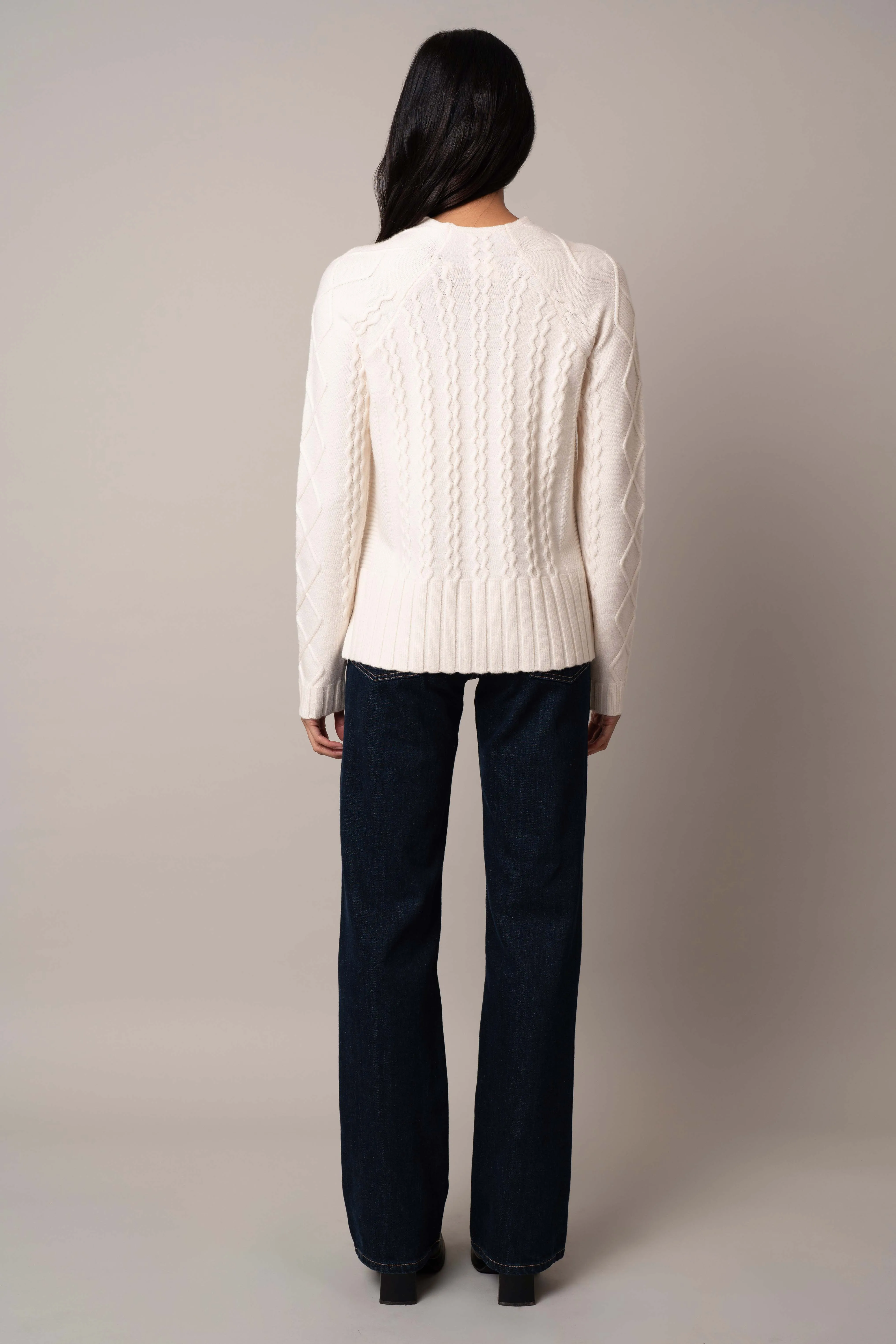 Cable Funnel Neck Pullover