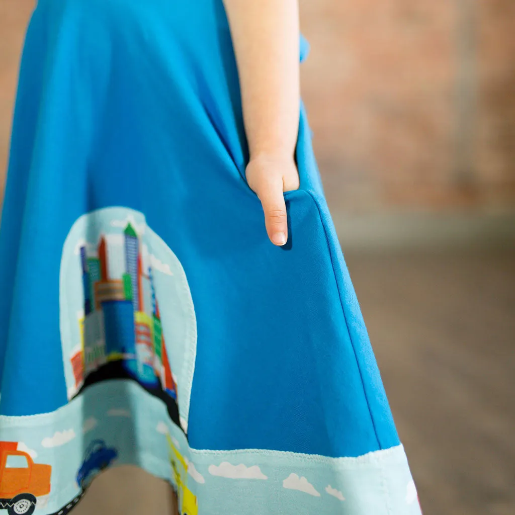 Cars Busy Dress with Pockets