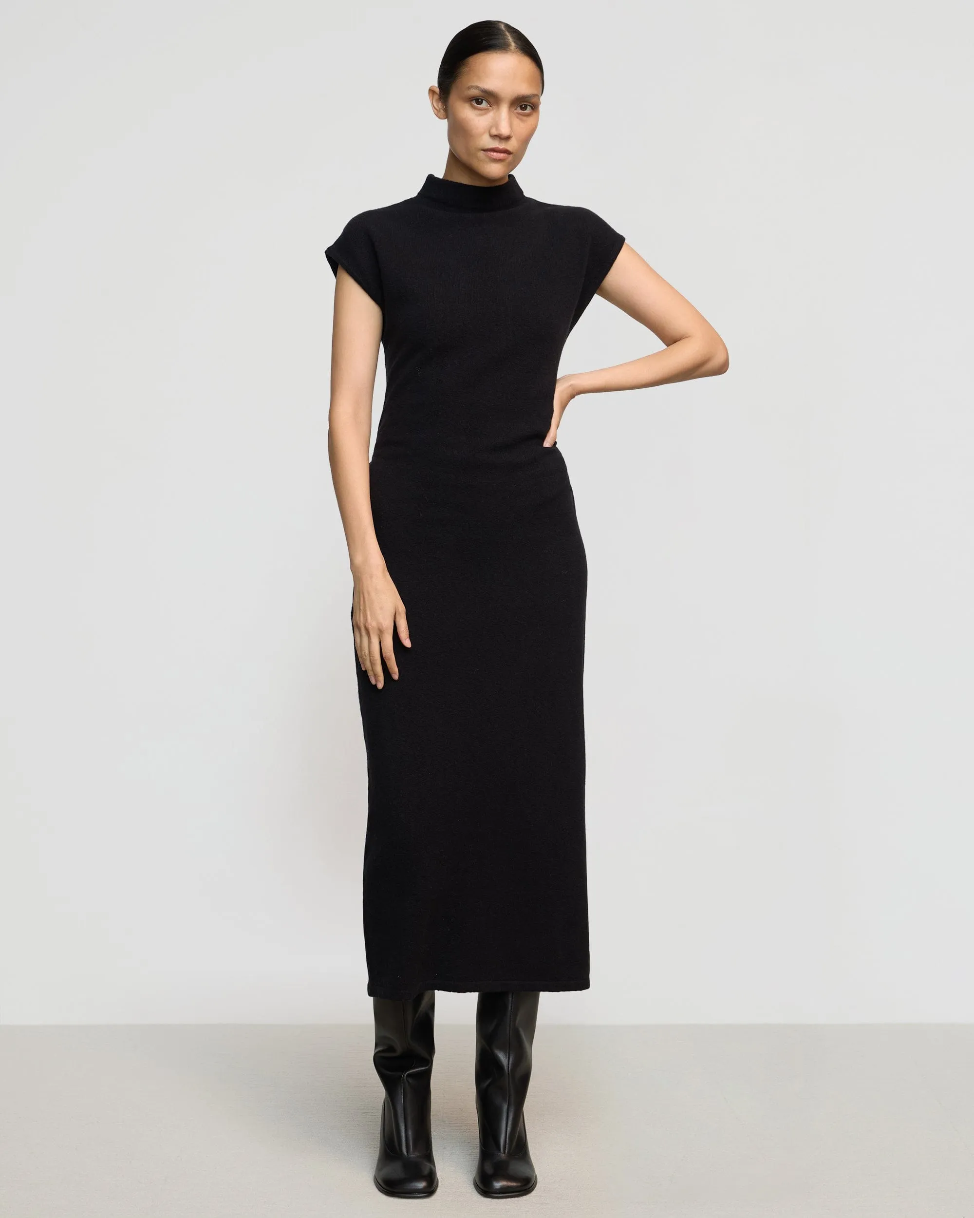 Caspia Mock-Neck Sweater Dress