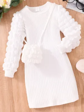 Chic and Cozy Puff Sleeve Sweater Dress Set