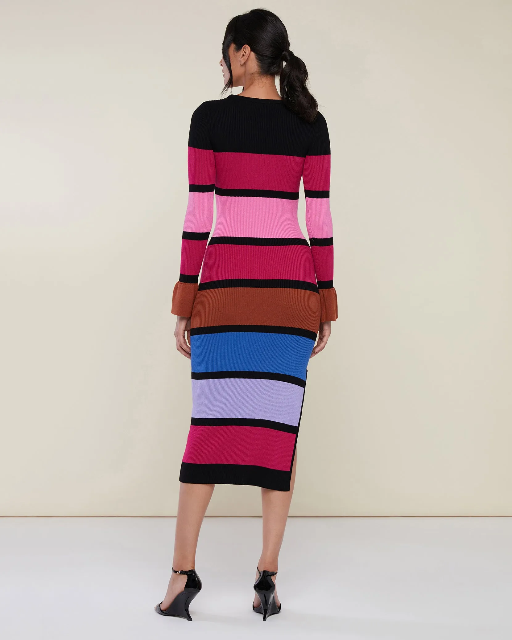 Colorblock Knit Midi Dress