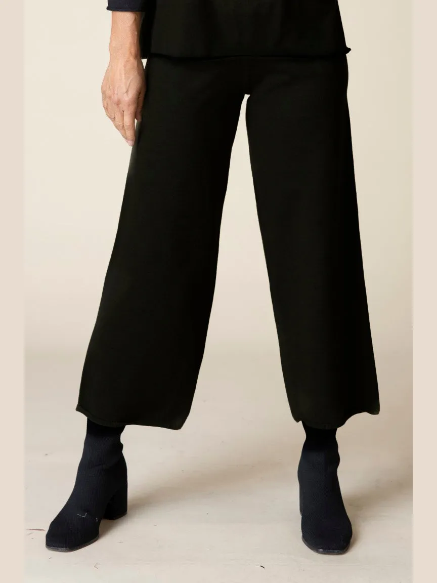 Cotton Buttery Knit Flood Pant Black by Habitat