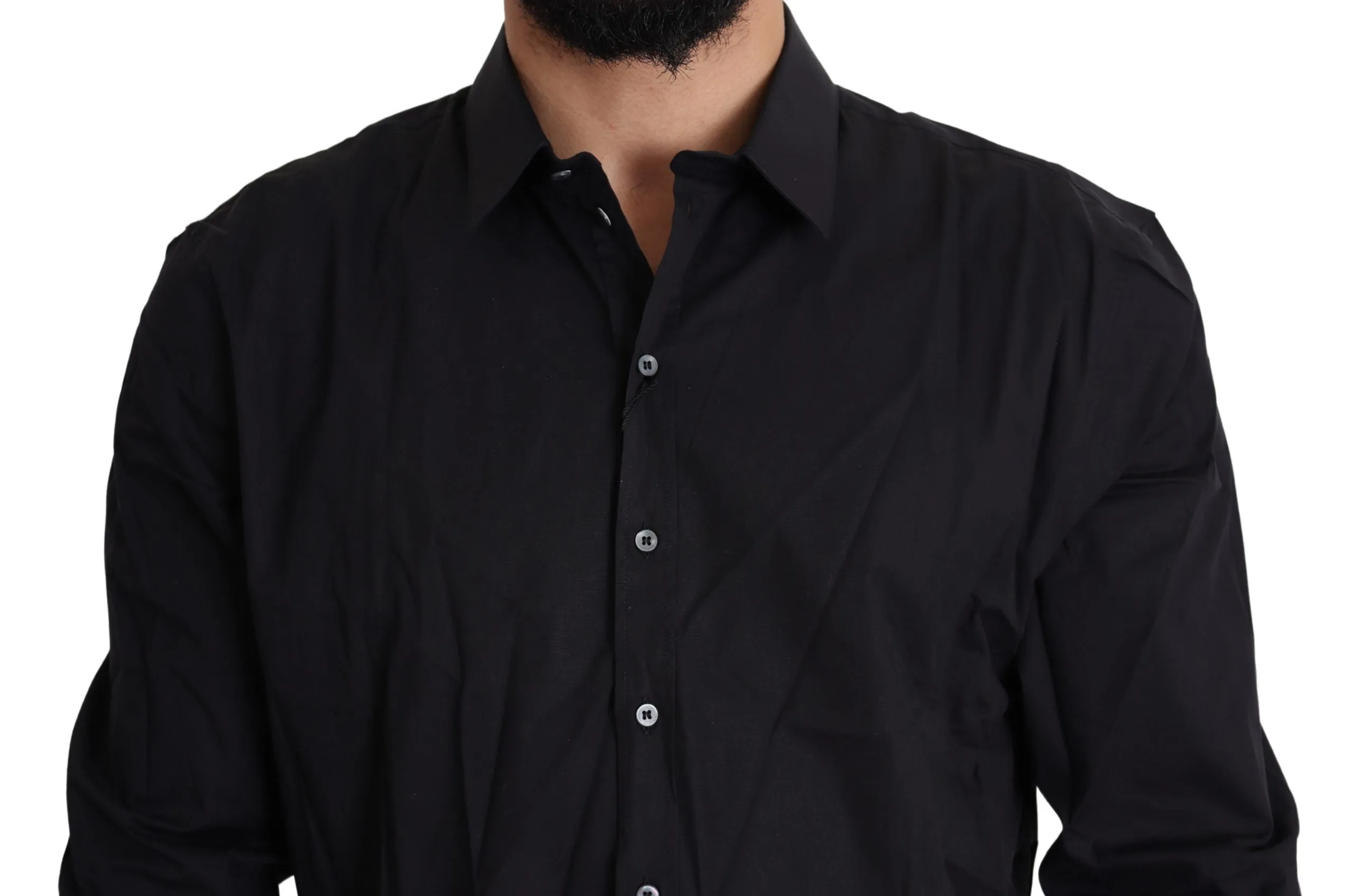 Dolce & Gabbana Elegant Slim Fit Black Dress Shirt