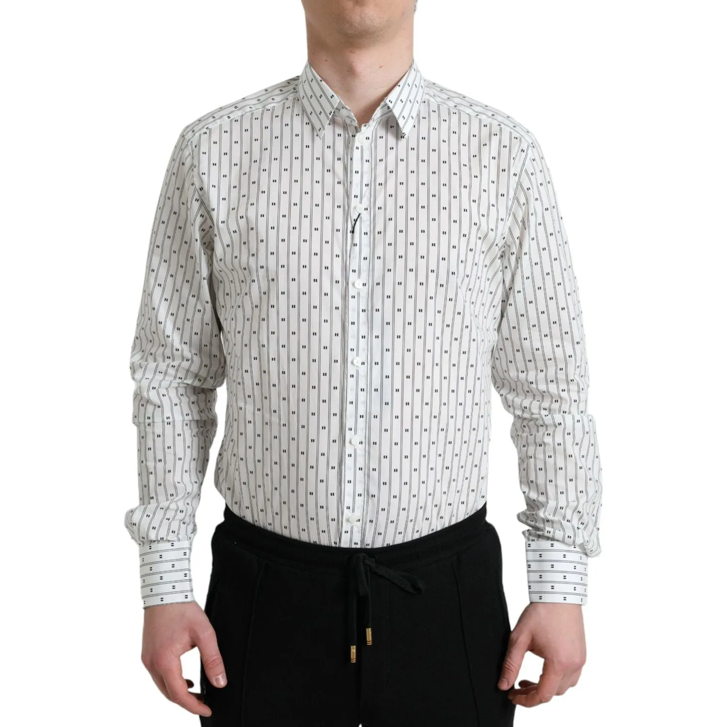 Dolce & Gabbana Elegant White Cotton Slim Fit Dress Shirt