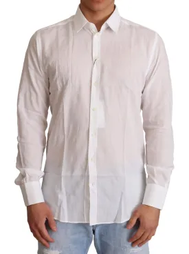 Dolce & Gabbana Elegant White Slim Fit Martini Dress Shirt