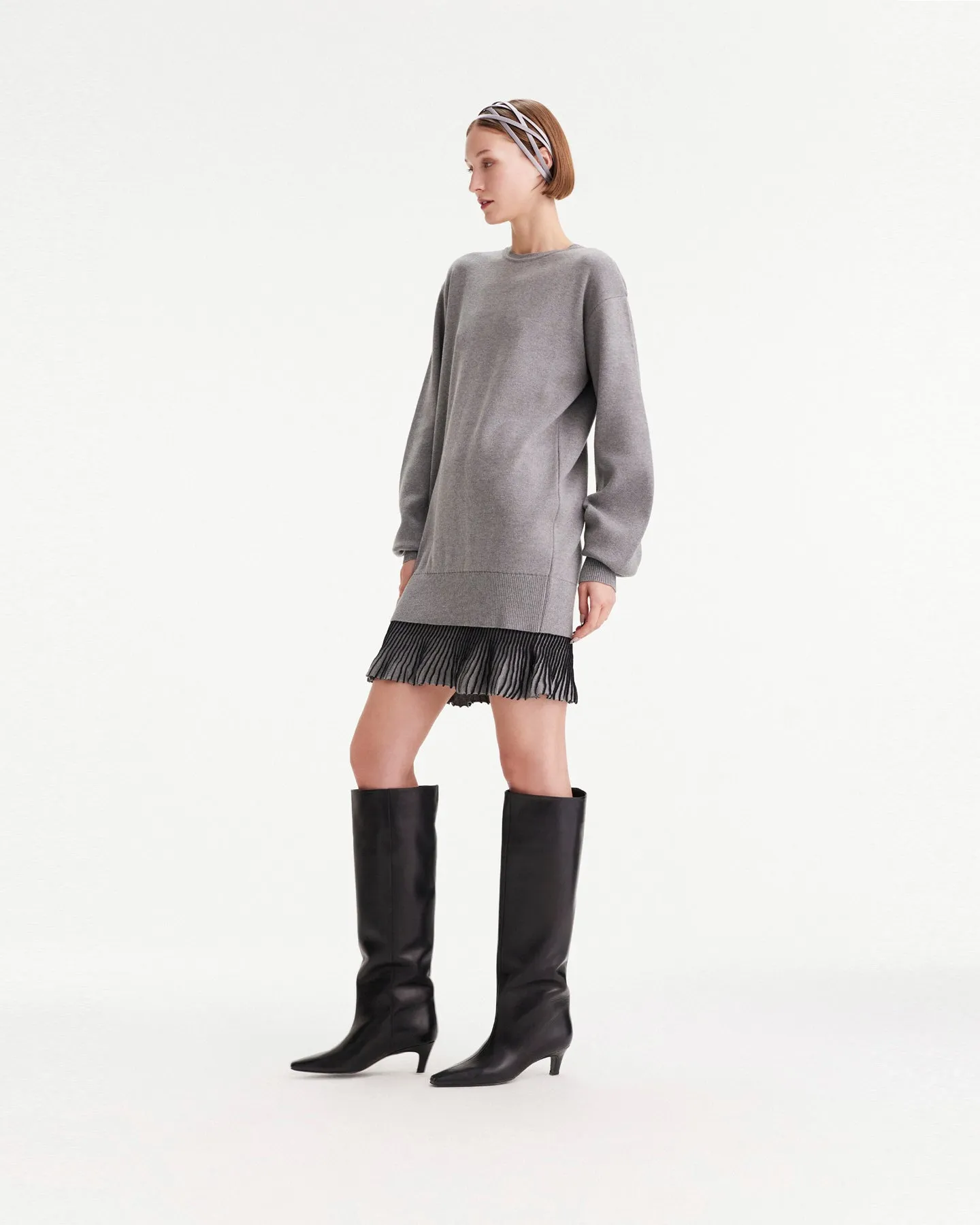 Ersa Shimmer Hem Sweatshirt Dress