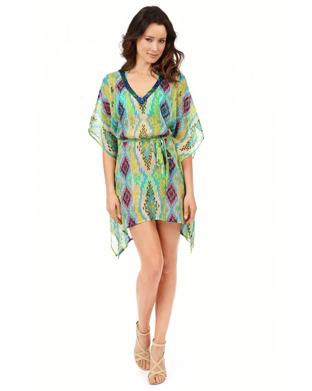 Final Sale Beaded Beach Cover Up Dress