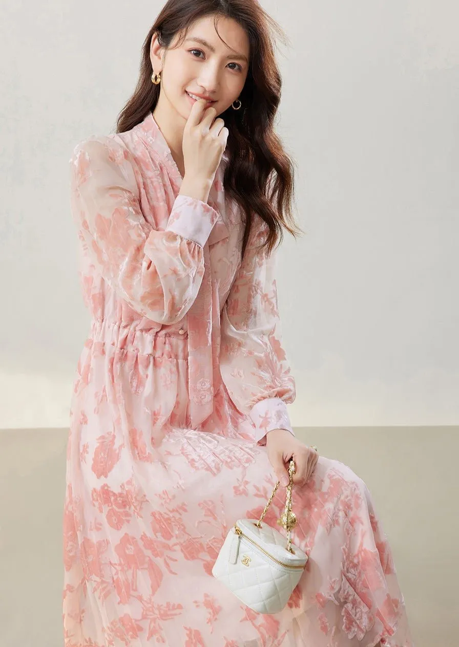 FRENCH PINK FLORAL DRESS