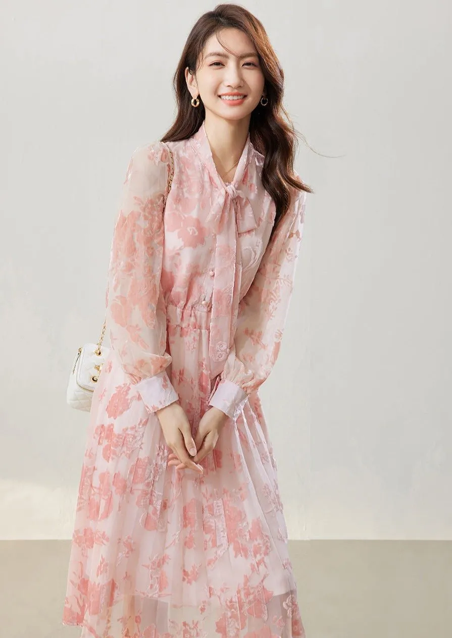 FRENCH PINK FLORAL DRESS