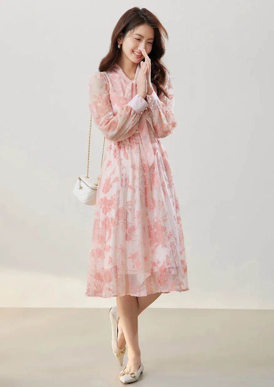 FRENCH PINK FLORAL DRESS