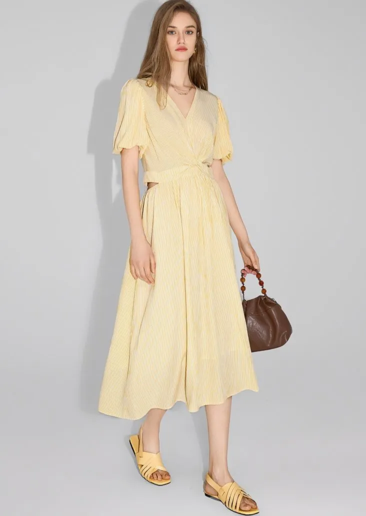 FRONT TWIST FLARE DRESS