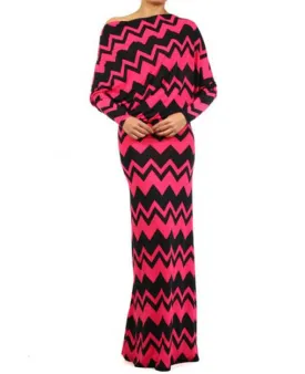 Fuchsia Chevron Dress