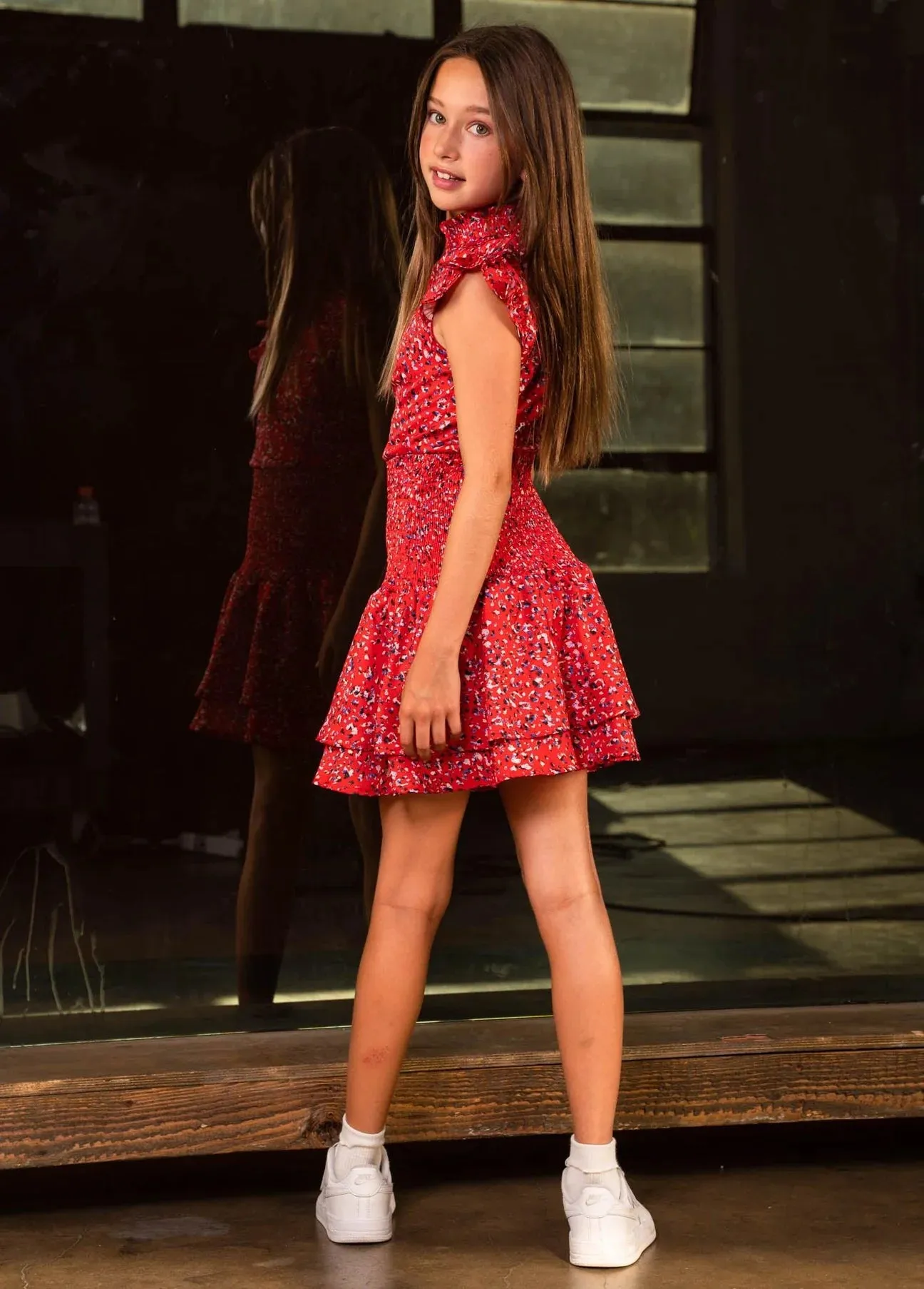 Girls: Red Selena Tween Party Dress