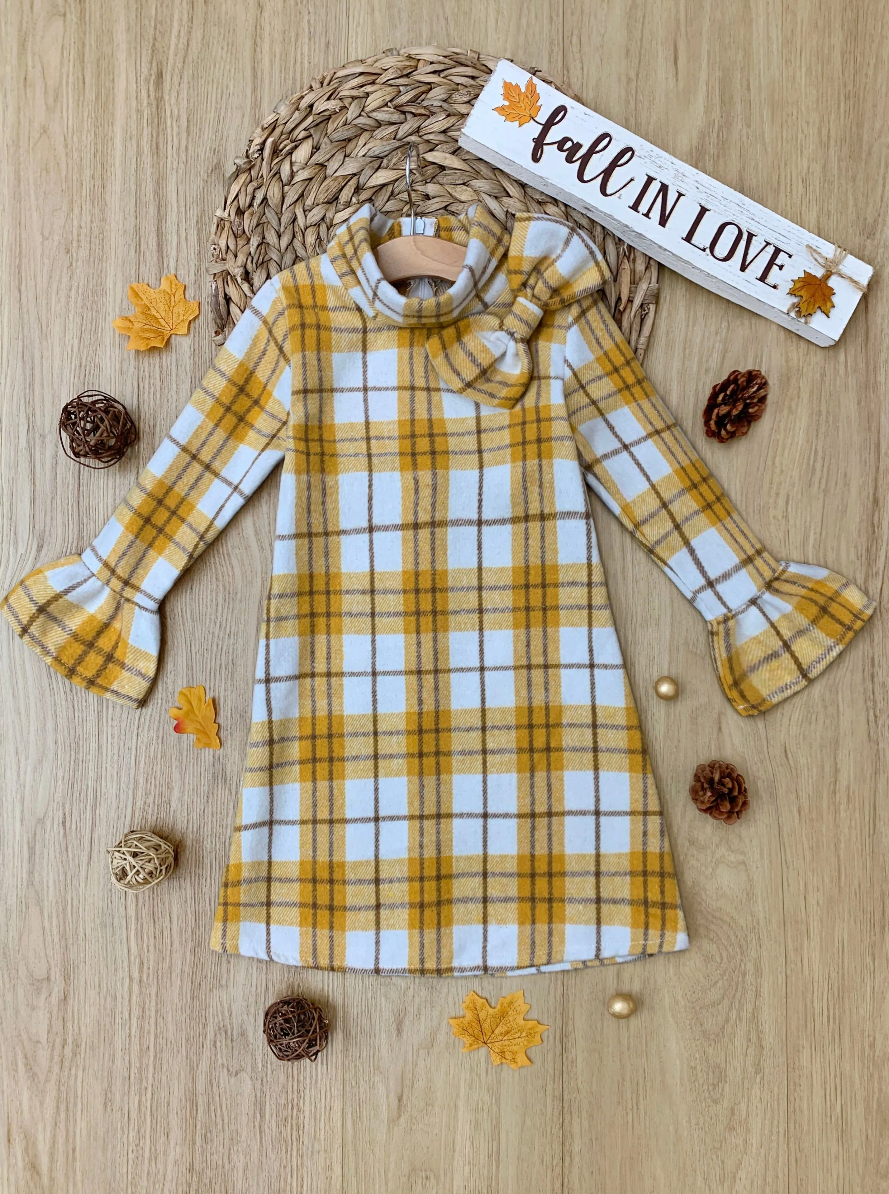 Golden Girl Marigold Flannel Dress