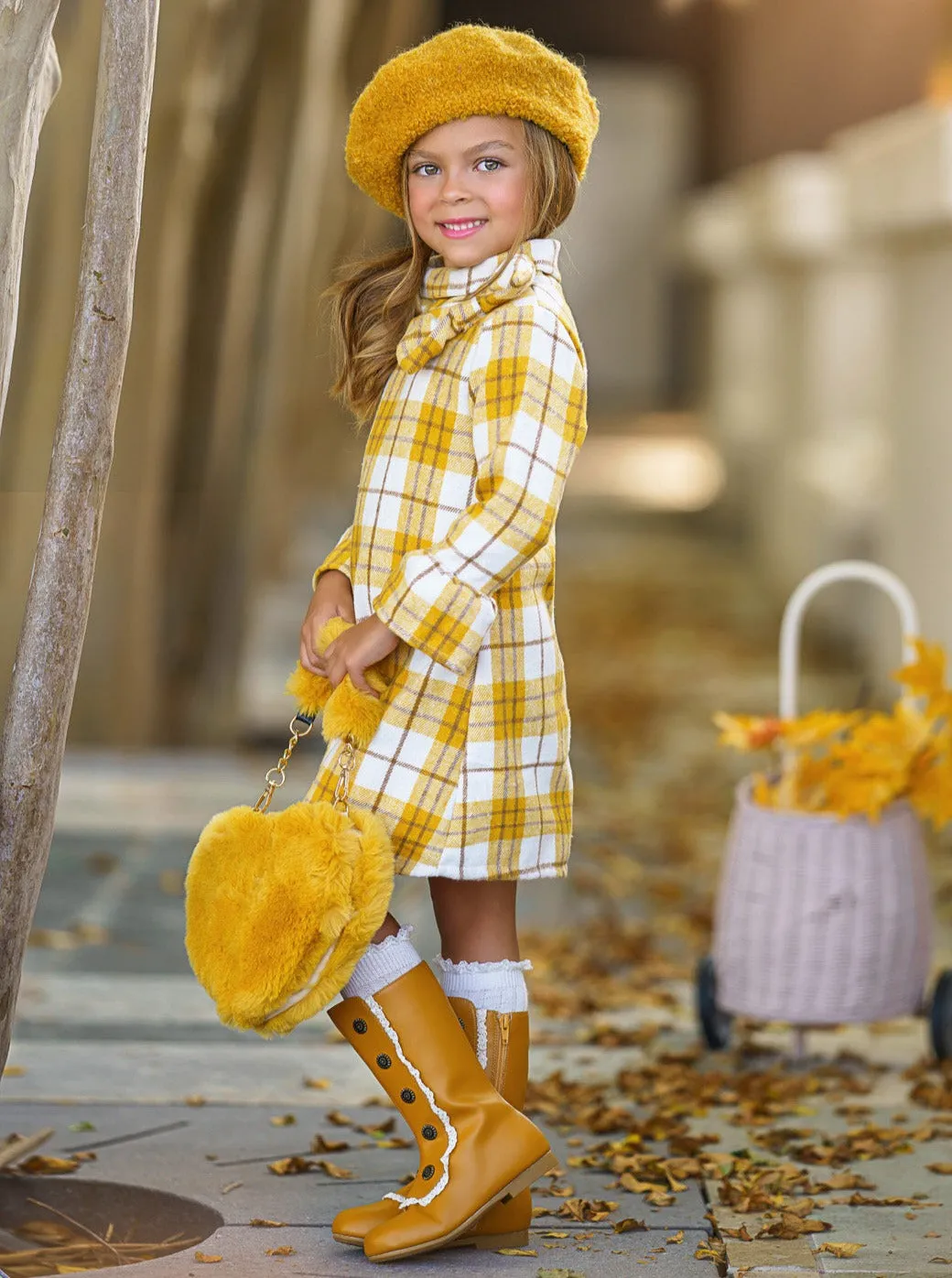 Golden Girl Marigold Flannel Dress