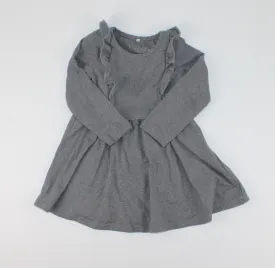 GREY SOFT STRETCHY DRESS 18M PRE-LOVED