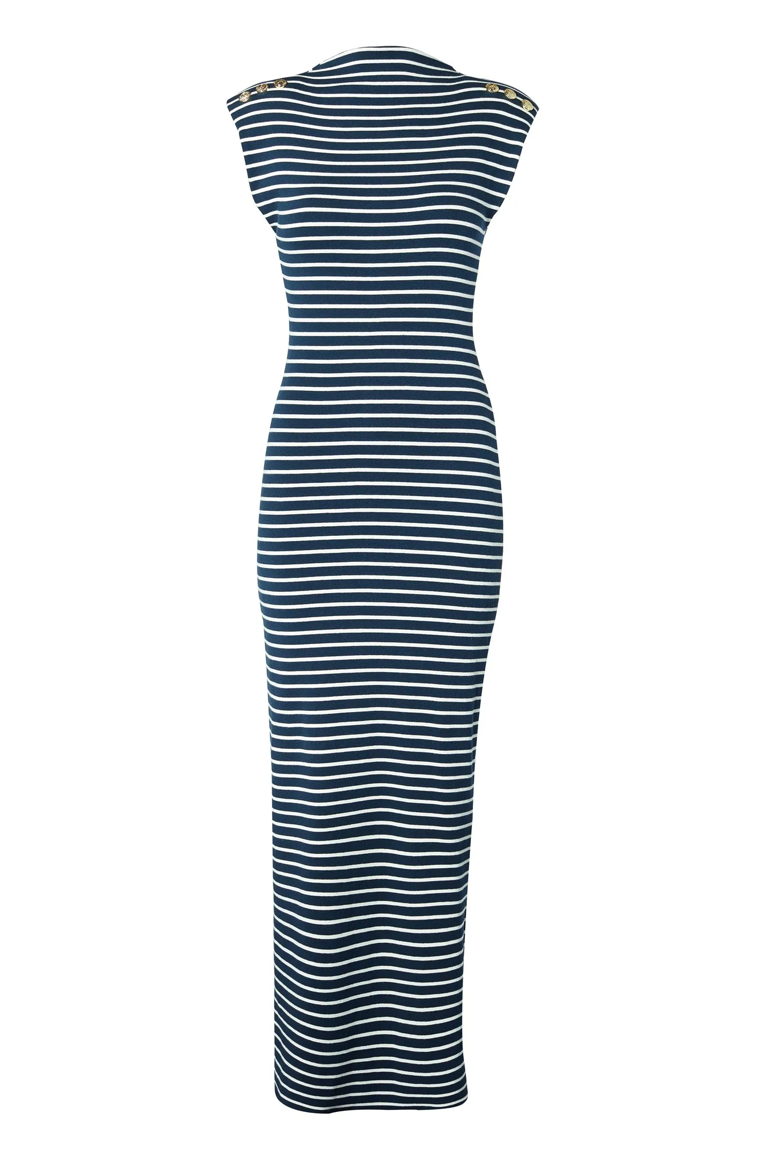 Harper Maxi Dress (Ink Navy Natural Stripe)