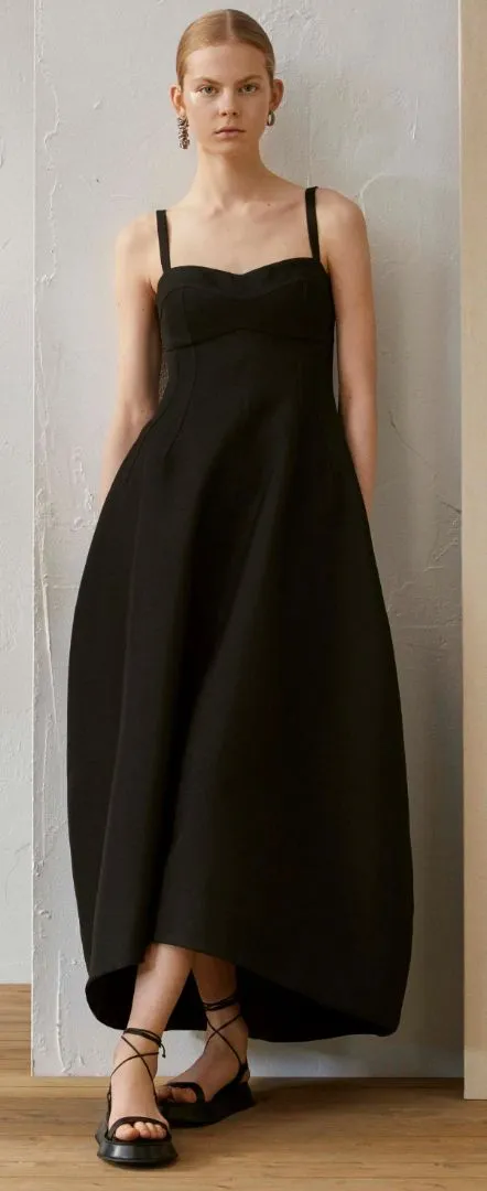 Jil Sander resort '19 cocoon dress, black, 10