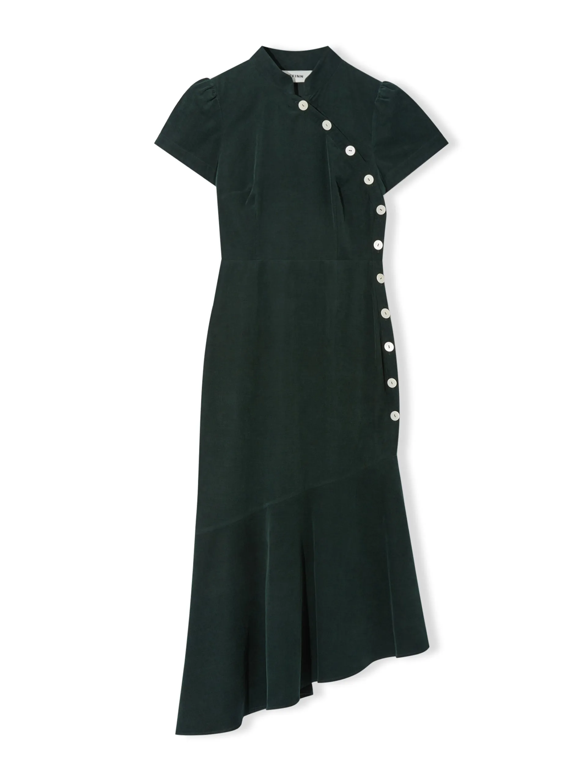 Layla pin corduroy maxi dress in forest green