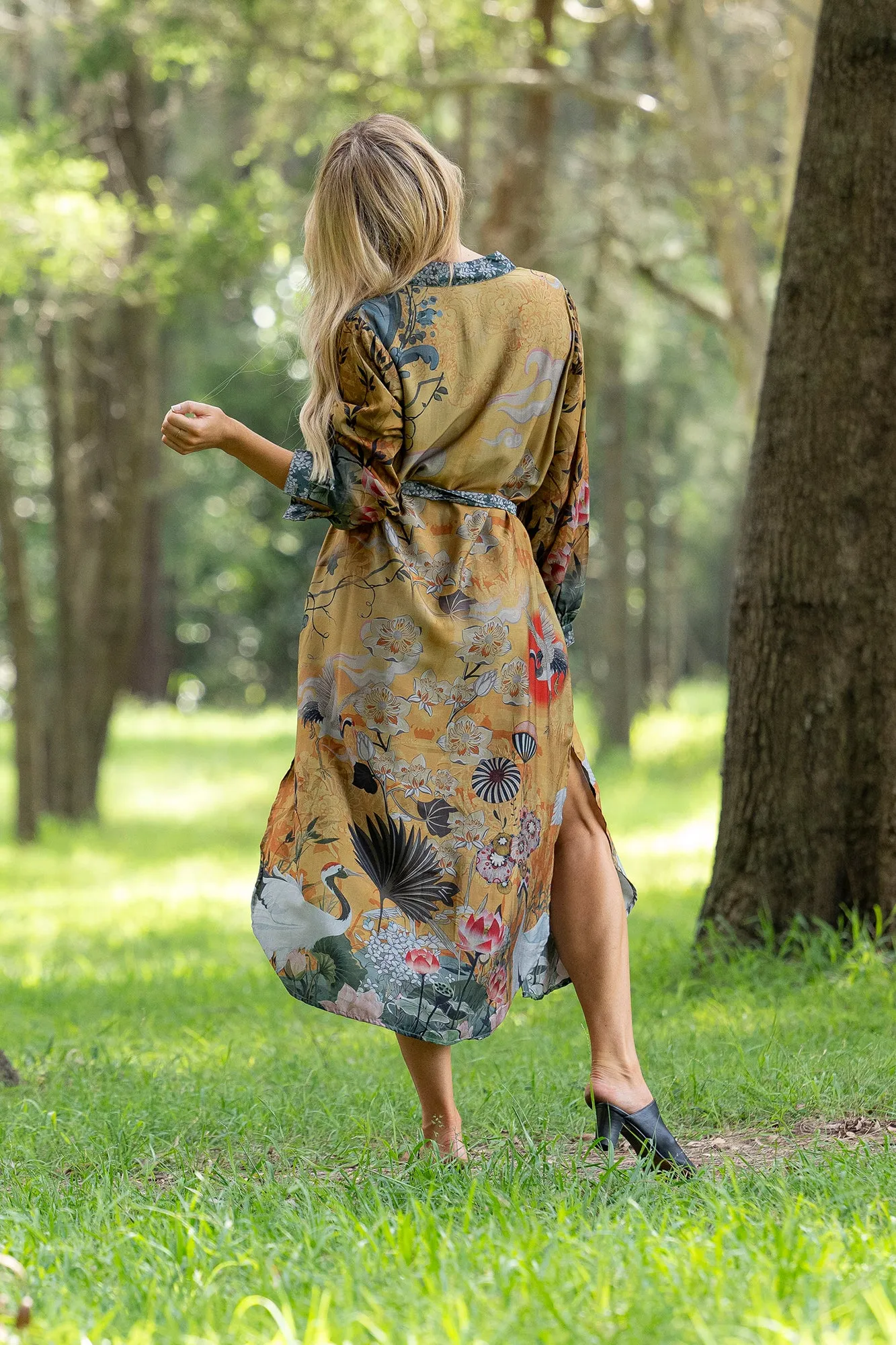 Lotus Sunset Buttoned Dress