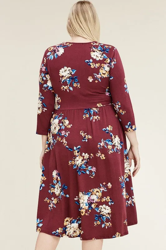 Maria Dress in Floral Print Plus Size