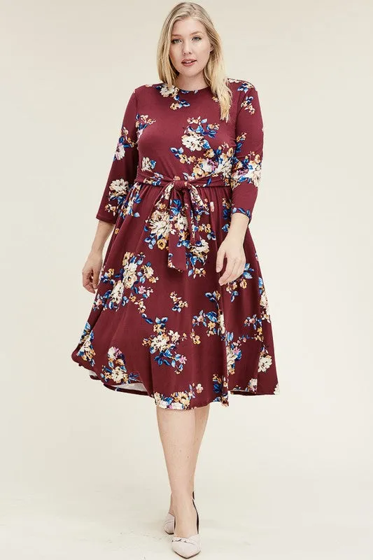 Maria Dress in Floral Print Plus Size