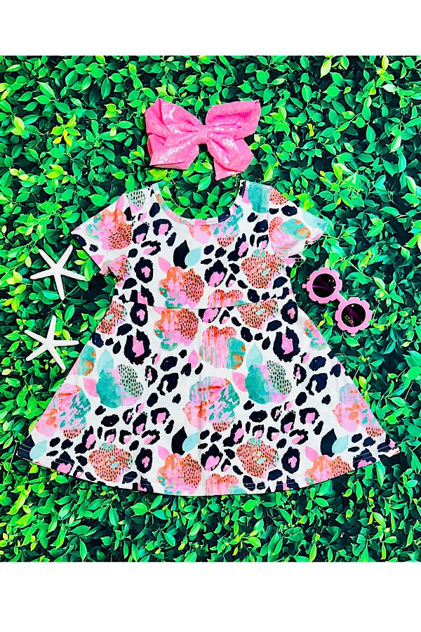 Pink cheetah girls short sleeve dress XCH0555-5H