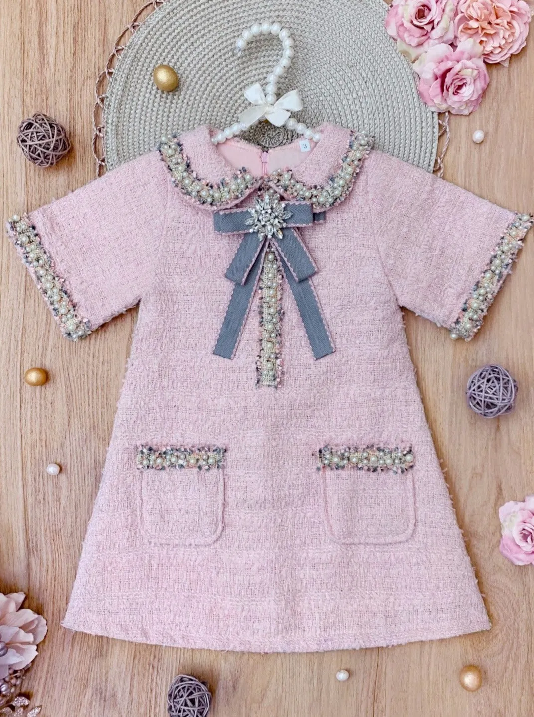 Prettiest Doll Pink Tweed Dress