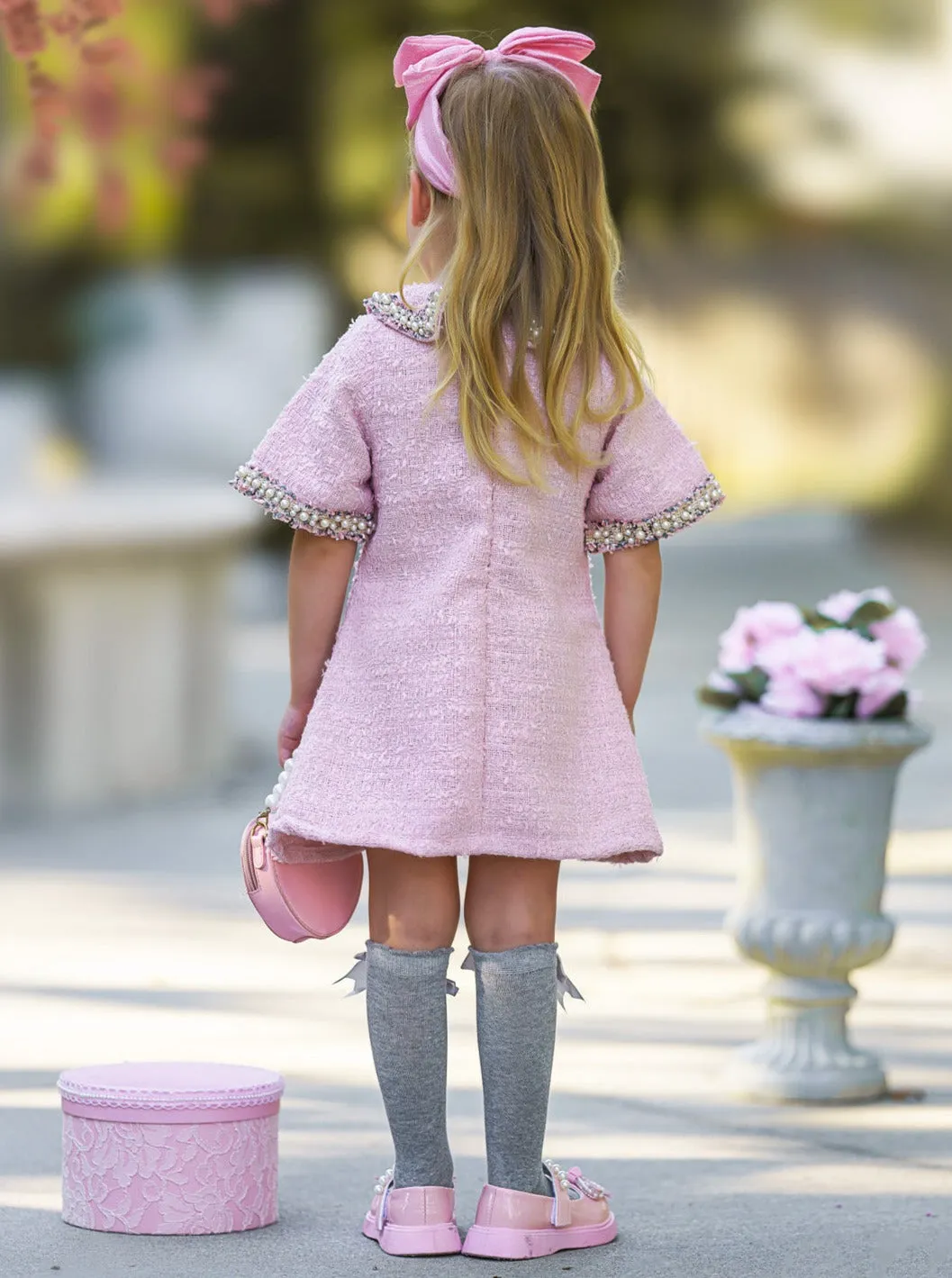 Prettiest Doll Pink Tweed Dress