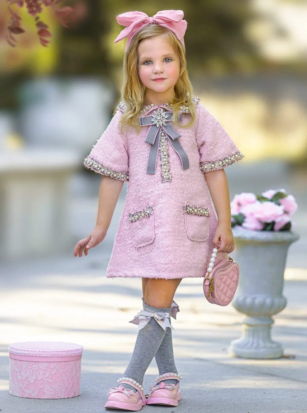 Prettiest Doll Pink Tweed Dress