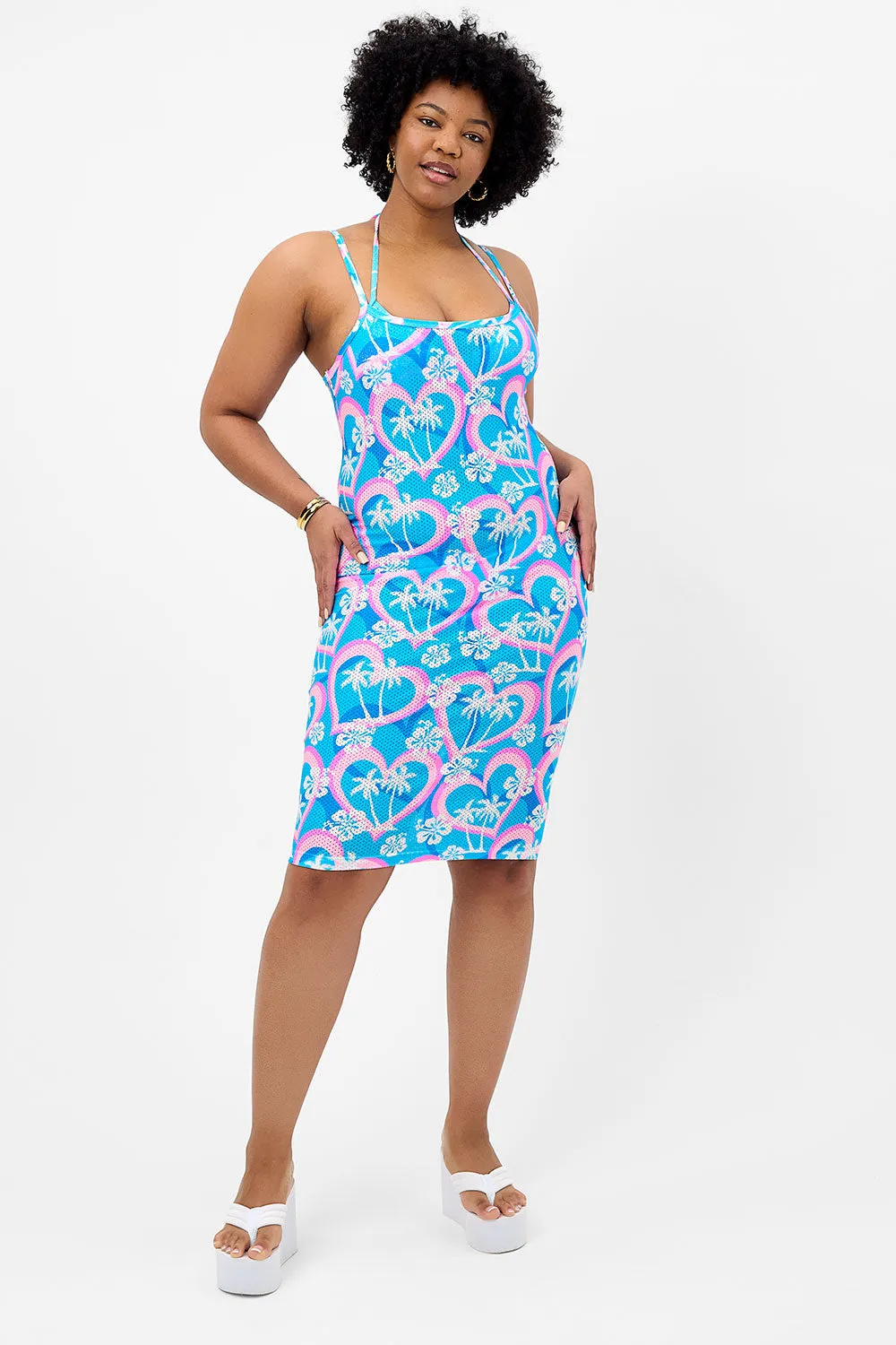 Quinn Mesh Midi Dress - Tropic Love