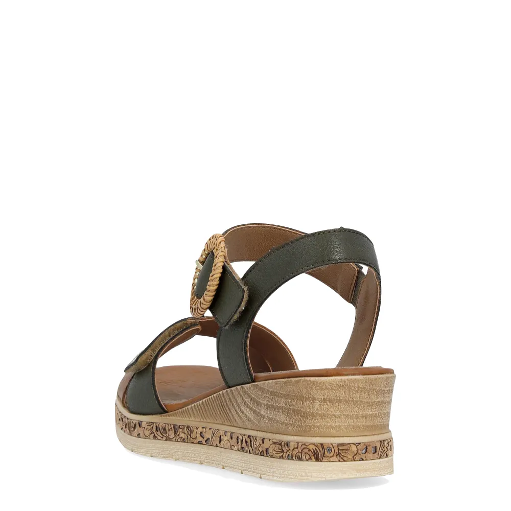 Remonte Women's Jerilyn 67 Wedge Sandal (Cayenne/Leaf)